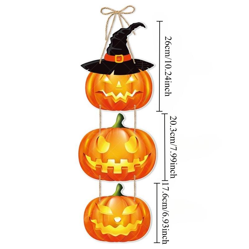 Halloween Pumpkin Witch Bat Skeleton Hanging Ornament Front Party Door Hanging Props Background Decoration Halloween Party Decor