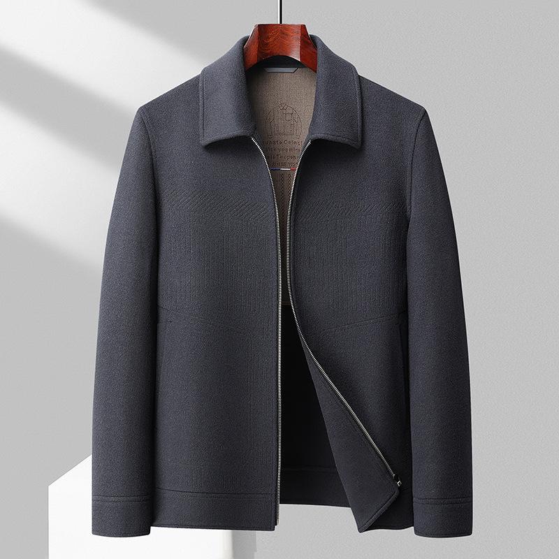 Осенне-зимняя куртка Burnt Flower Craft из 100% шерсти с двухсторонним нейлоном, короткое пальто, мужское утепленное пальто для людей среднего и пожилого возраста