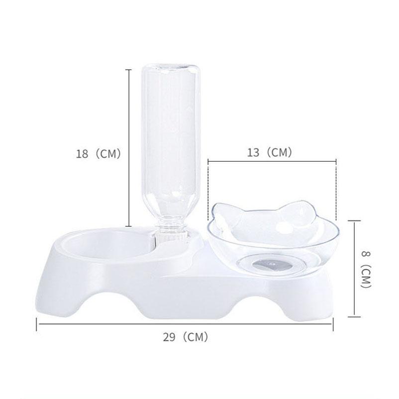 Автоматическая миска для питьевой воды для домашних животных, беззаботная миска для питьевой воды для домашних кошек, прозрачная миска для кошек с наклоненной защитой шеи