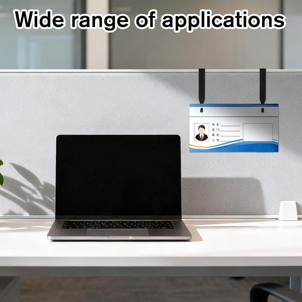 Adjustable Cubicle Hooks, 6 PCS Metal Universal Cubicle Hangers Black Door Mirror/Partition Hanger Cubicles Wall Hooks with Cross Screwdriver