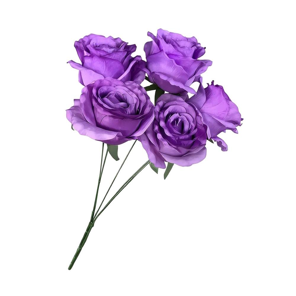 Silk Artificial Rose Flower 5 Heads Wedding Floral for Wedding and Festival Decoration
