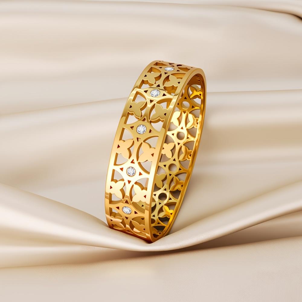 1item18K Gold-plated stainless steel luxury butterfly bracelet decorated with butterfly patterns and synthetic zircon, suitable for women to wear,