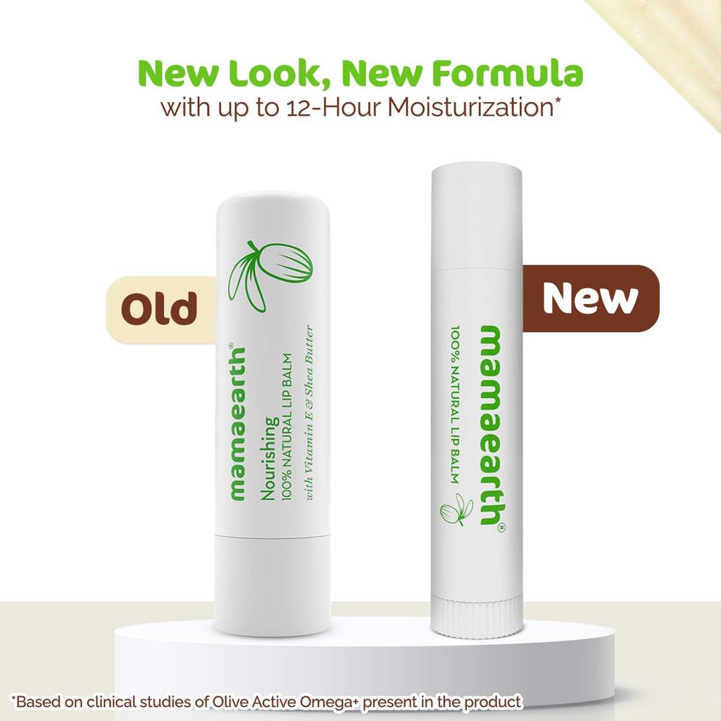 Mamaearth Nourishing 100% Natural Lip Balm with Vitamin E and Shea Butter for Soft Lips 4 G