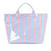 Glossy Striped Tote Bag PVC Handbag Stylish Waterproof Large Capacity Checkered Leopard Print