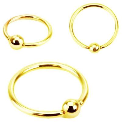 Кольцо с драгоценным камнем Labret, золотой анодированный шарик, диаметр 8 мм