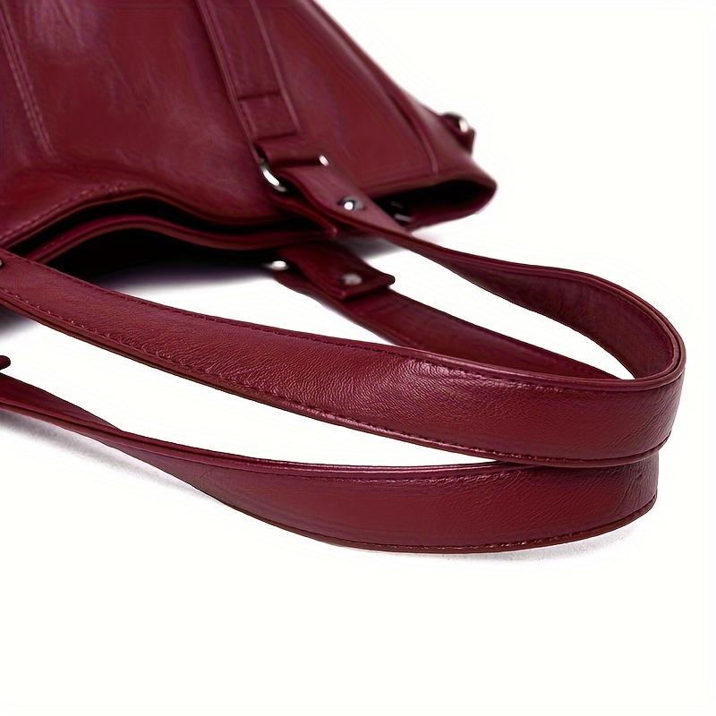 2pcs Large Capacity Solid Color Crossbody Bag + Small Storage Bag Set, Casual Water-Resistant Adjustable Shoulder Straps Bags For Men & Women