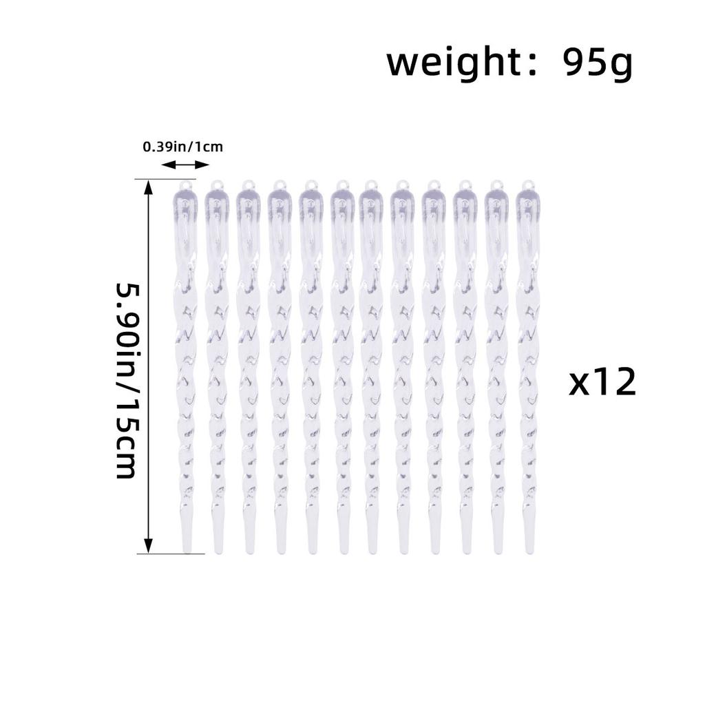 Прозрачная рождественская палочка для льда, декоративная ледяная палочка-подвеска, имитирующая сосульку, креативная рождественская елочная нить, ледяная подвеска.