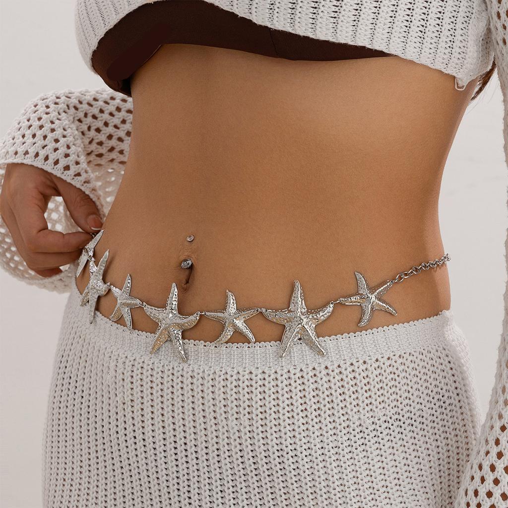 Starfish Pattern Waist Chain Beach Vacation Styles Body Chain Fashion Beachwear for Women and Beach Lover