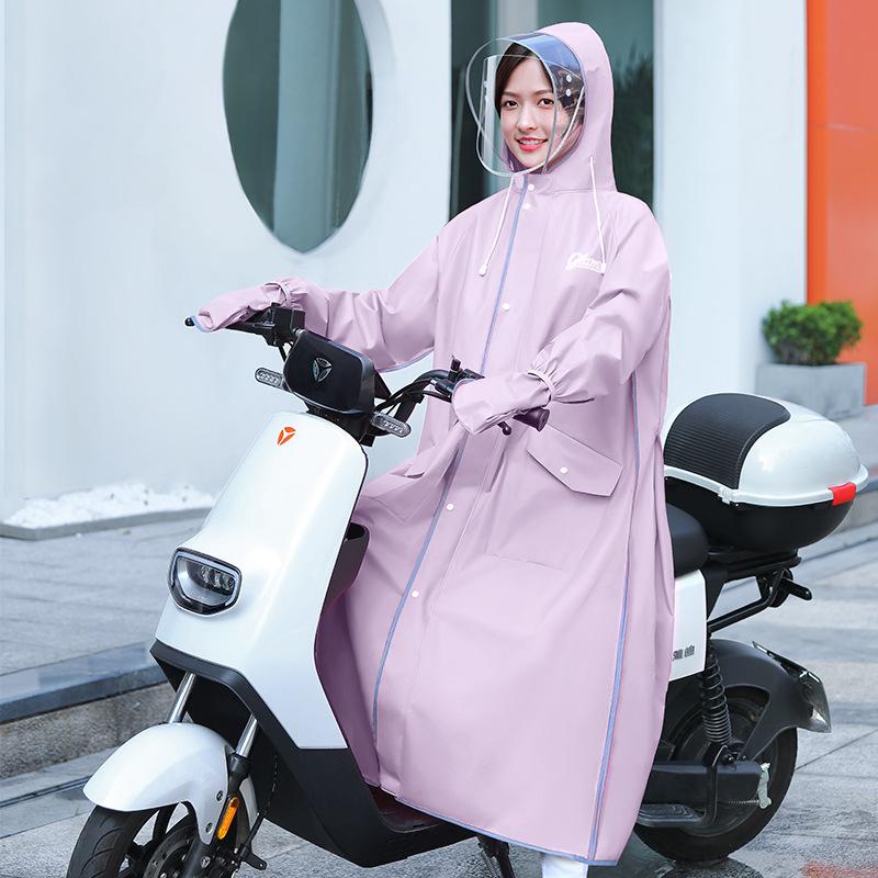 Women's Outdoor Walking Single Raincoat Scooter Motorcycle Battery Car Plus Long Body Rain Poncho