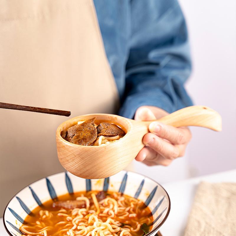 Японская ложка для каши, половник для супа, деревянная ложка для еды, риса, лапши, пасты, напитков, Suofen Eat Big Home Water Spoons Tableware Kitchen Bar