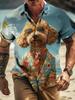 TEMU Y1 Men's Short Sleeve Cardigan Lapel Hawaiian Shirt Microelastic Animal 1D Digital Printed Shirt
