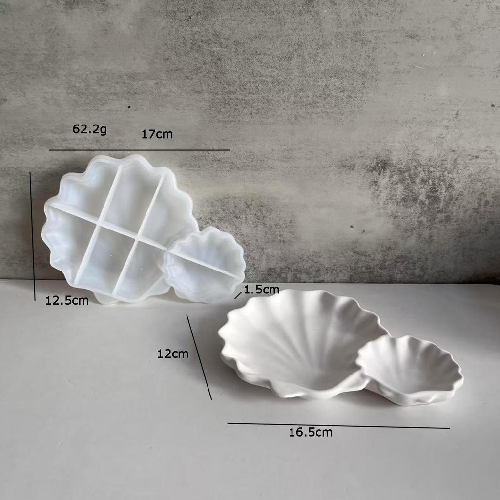1 шт. Форма ракушки Банка для свечей Силиконовая форма Креативная тарелка для хранения ювелирных изделий Фруктовая чаша Силиконовая форма Сделай сам Гипс Смола Бетон