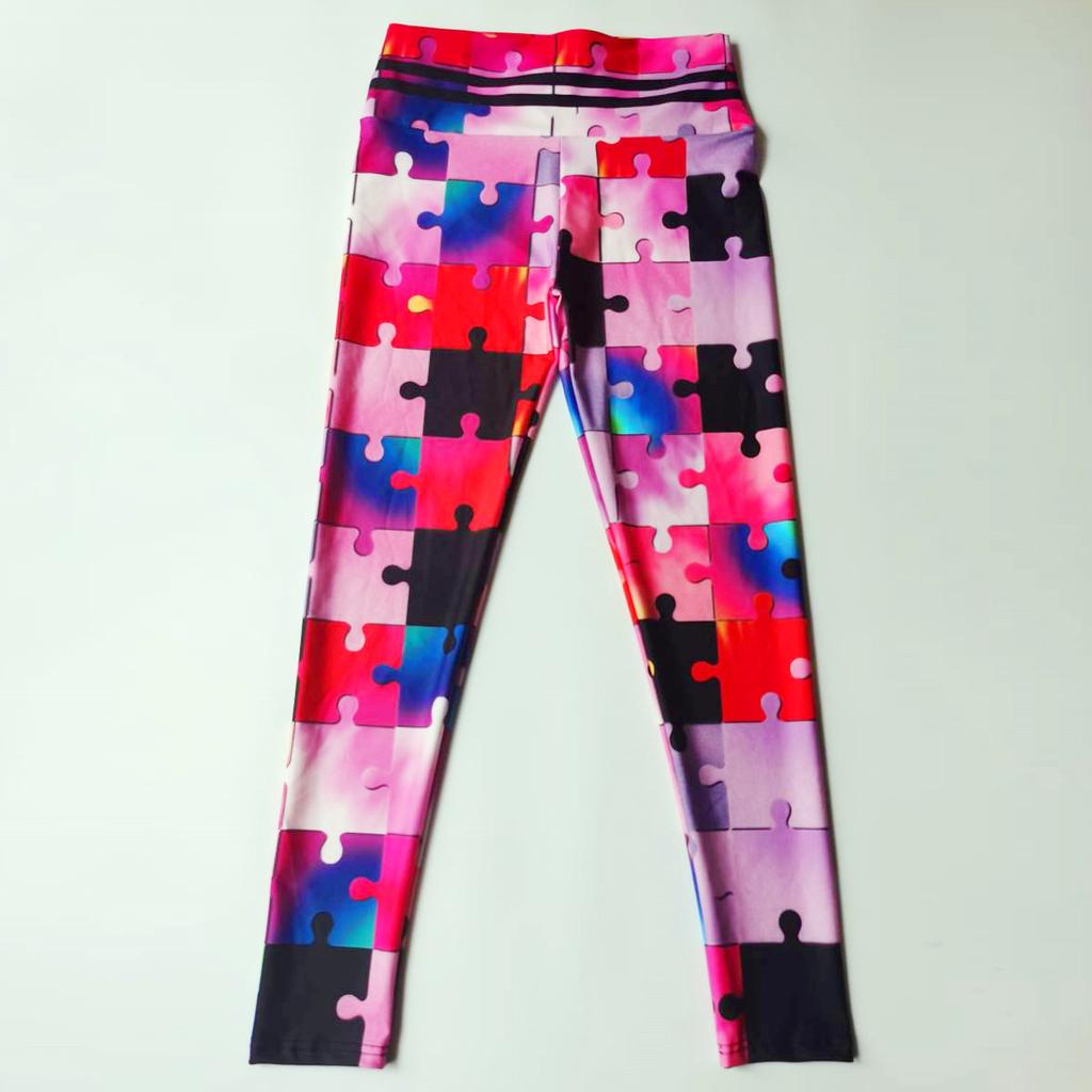 Pattern Splicing Women's High Waist and Hip Lifting Yoga Running Yoga Pants