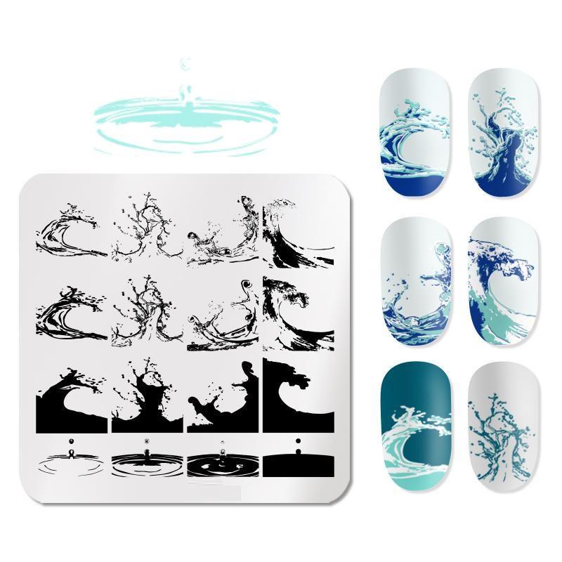 Штамповочные пластины для дизайна ногтей, листья, цветы, трафареты из нержавеющей стали, инструменты для штамповки изображений для ногтей, маникюрные инструменты