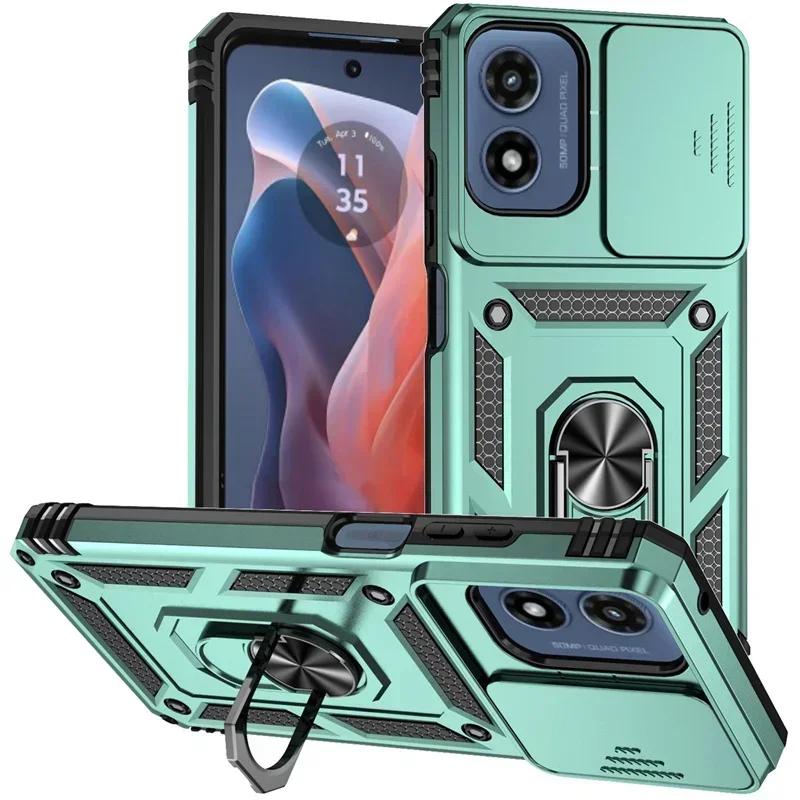 Противоударный чехол Armor для Motorola edge 2024 G PLAY G STYLUS G POWER 4G 5G 2024 2023 2022 Крышка Держатель-кольцо Сдвижная защитная крышка