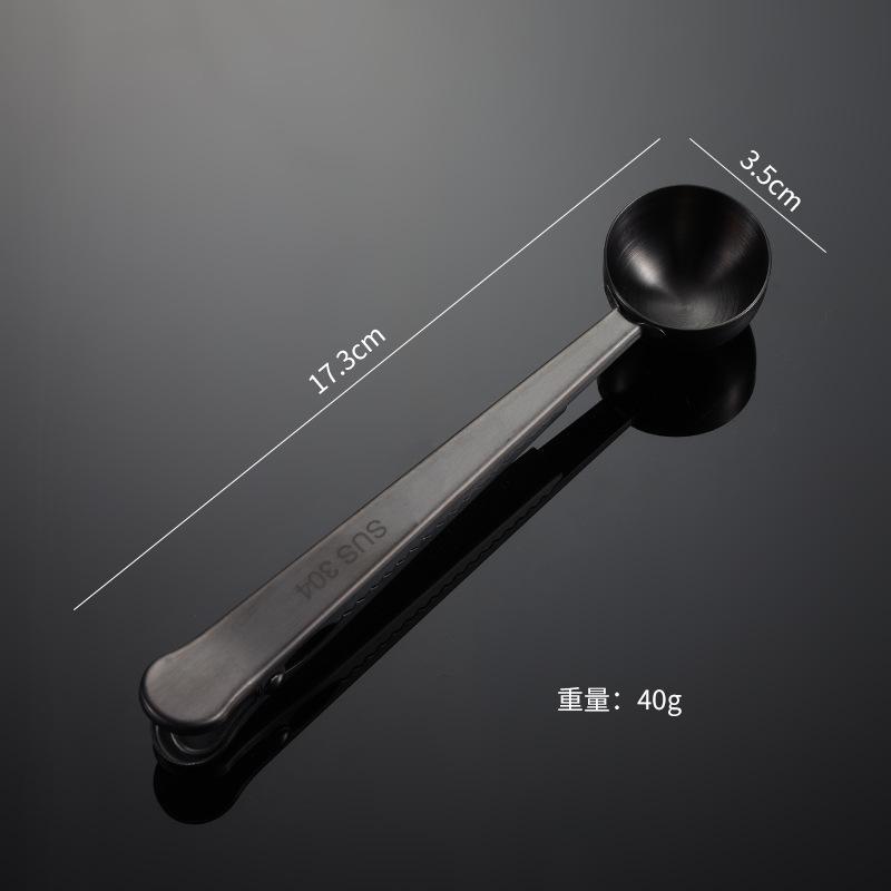 Зажим для кофейной ложки из нержавеющей стали 430, многоцелевой зажим для запечатывания пакетов, титановое покрытие PVD, розовое золото, черный цвет