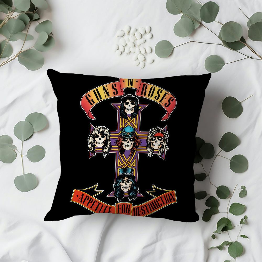 G-Guns N R-Roses-ES Чехол на подушку с принтом группы Для Дивана Машины Офиса Кафе Мягкий и Удобный Двусторонний Печатный Чехол на Подушку