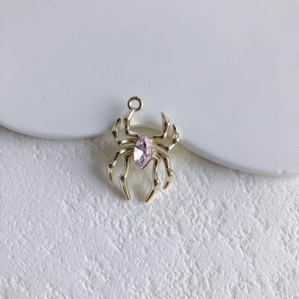 2pcs Alloy Pendants Spider Shape Colorful Unique Style Single Hole Pendants for Jewelry Making DIY Handmade Supplies Accessories