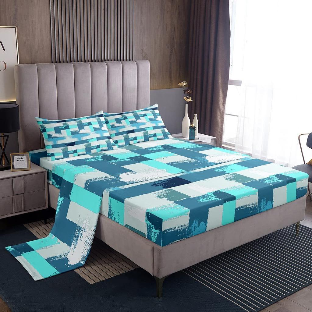 Color tie-dye swirl pattern bed hat four-piece bedding set bedroom dormitory bedding decoration