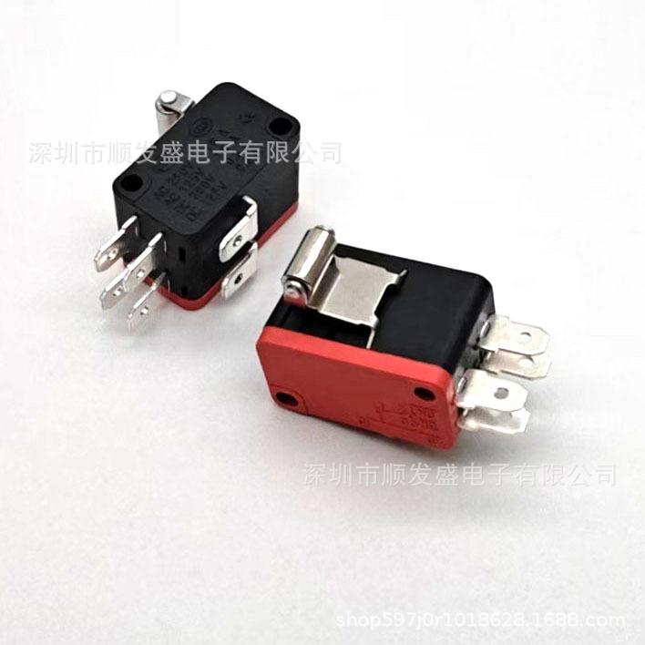 KW7 Silver Dot 16A 250V Double Gang Micro Switch with Roller, Short Handle, Momentary Push Button, 6 Pins
