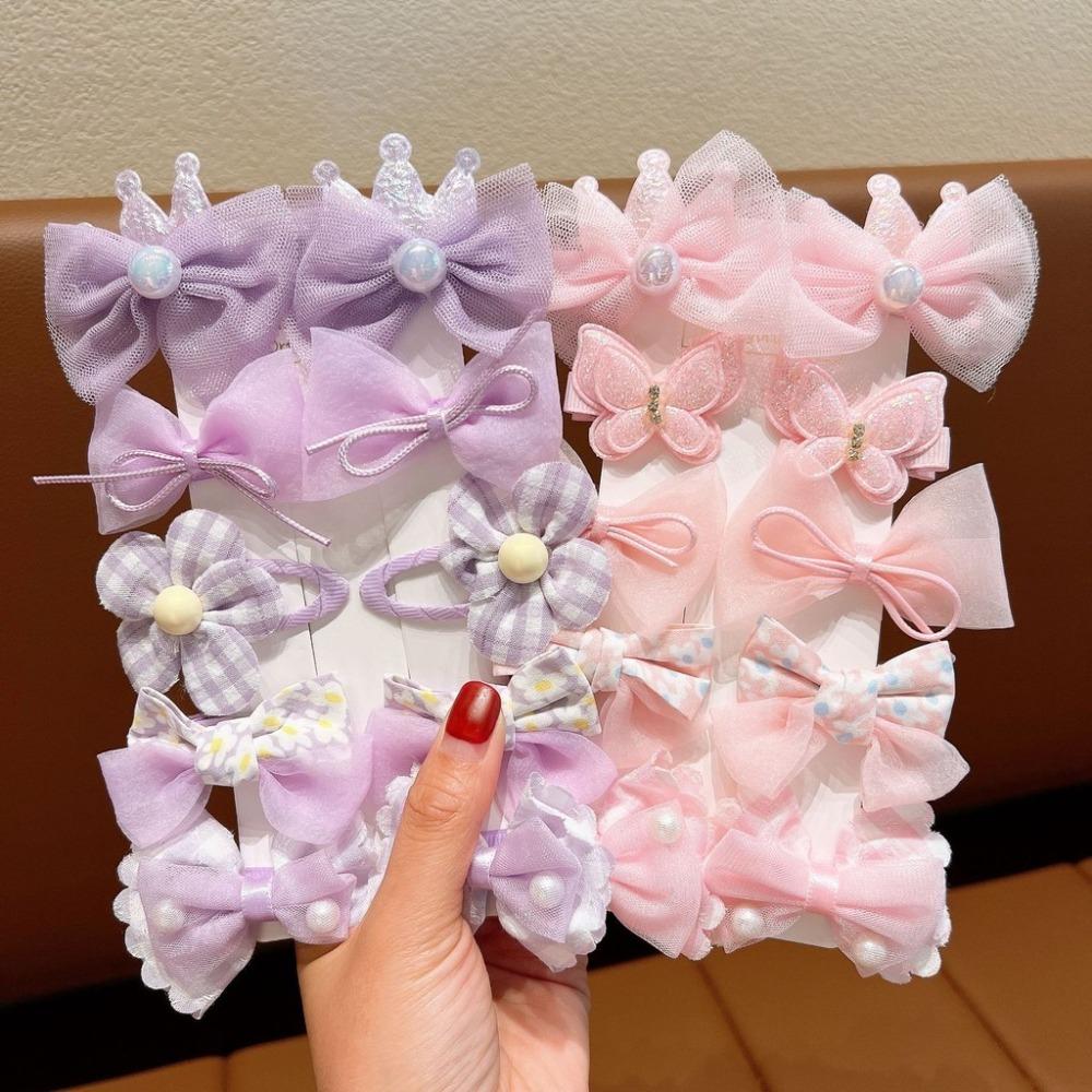 10pcs/set Sweet Hair Clip Lace Bow Headwear New Hair Accessories for Girls