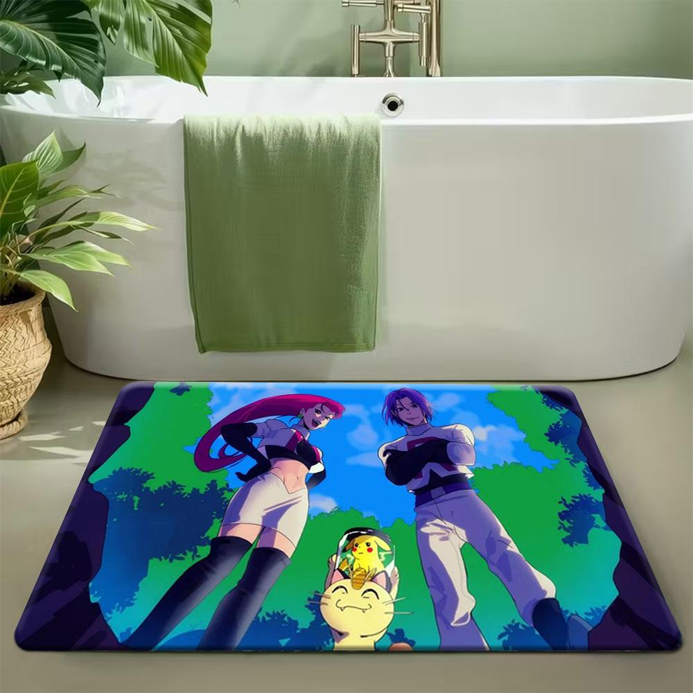 Sunlit Forest Charizard Pokemon Print Doormat Non-Slip Water Absorbent Floor Mat for Home Decor