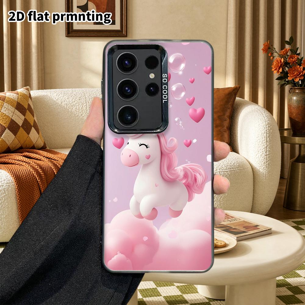Phone Case: 2D Flat Samsung Galaxy A34 A35 M05 M06 S20 S22 S21 FE Plus 5G Protective Case, Couples Style, Cute Soft Unicorn, Christmas and Halloween G