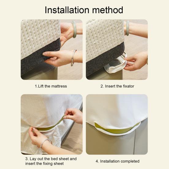 4Pcs Bed Sheet Holder Anti-Slip Design Easy To Install Fixing Strips Bedding Fixer Clips Bedding Accessories
