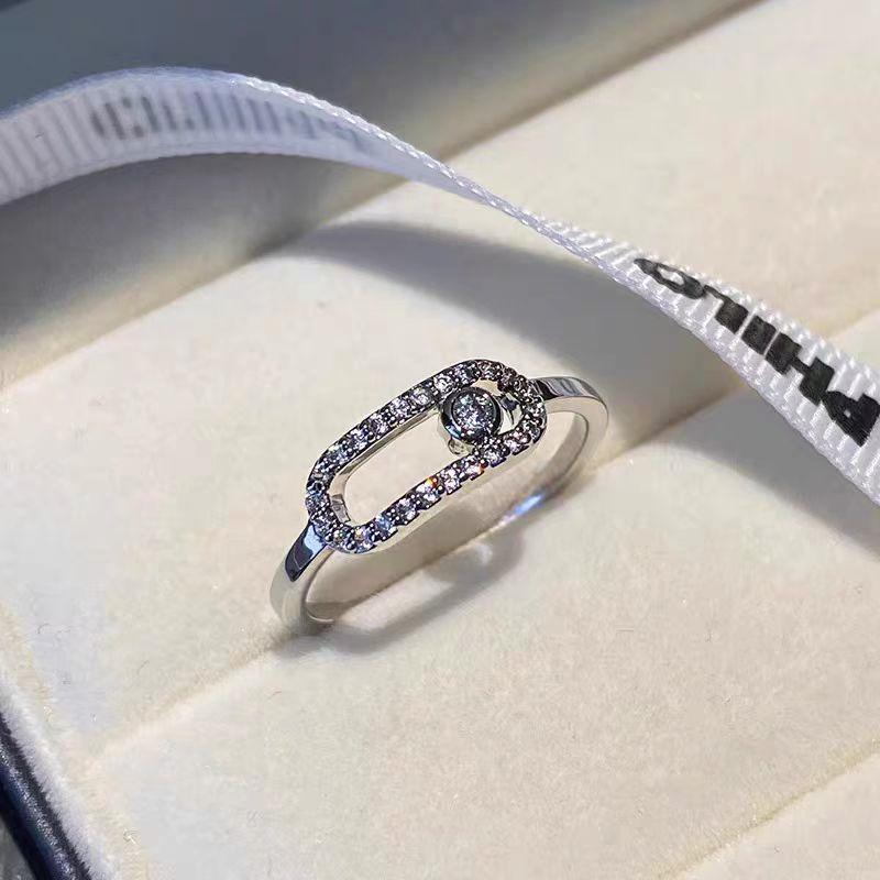 Модные кольца, открытое белое циркониевое кольцо для женщин и девушек, простое полое геометрическое подарочное регулируемое изящное свадебное ювелирное украшение