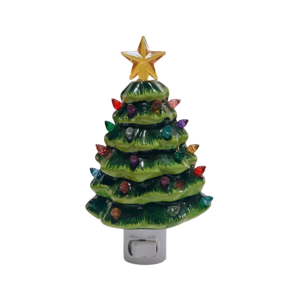 Christmas Tree Night Light Strip UlUs Standard Plug In Stock Christmas Festival Ceramic Wall Lamp