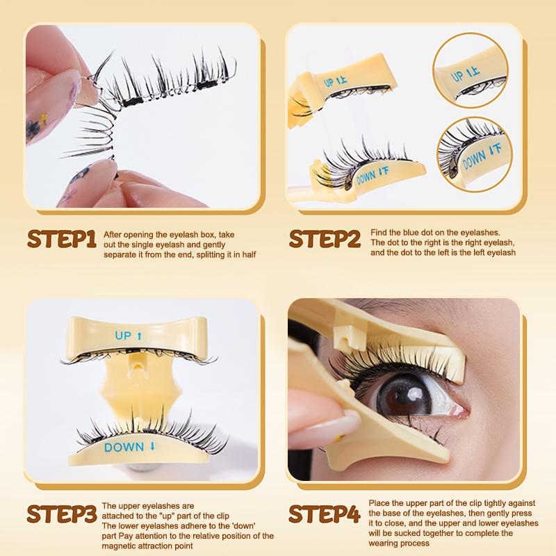 Набор магнитных ресниц Hot Magnetic Eyelashes Set, 1 пара, многоразовые, не требуют клея, с магнитным пинцетом, завивающиеся искусственные ресницы, инструмент для макияжа.