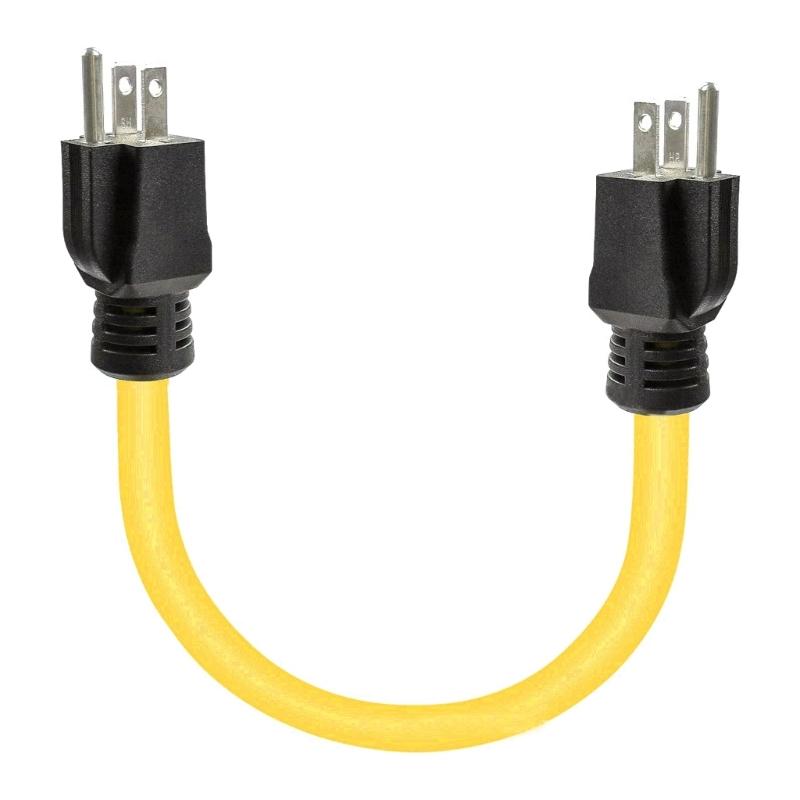 3-контактная вилка для подключения двойного удлинителя 12AWG 125 В NEMA от 5-15P до 5-15P Адаптер шнура Кабель переключателя передачи