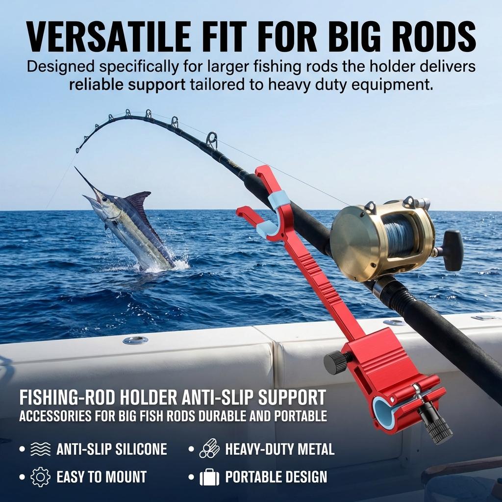 Fishing-Rod Holder Anti-Slip Support Accessories For Big Fish Rods Durable And Portable