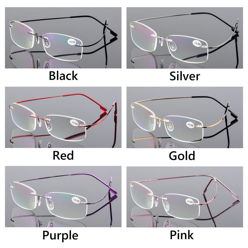 1pc Rimless Reading Glasses Men Women Memory Titanium Presbyopic Eyeglasses High -Definition Eyewear Vision Care +1 .0 ~+4 .0