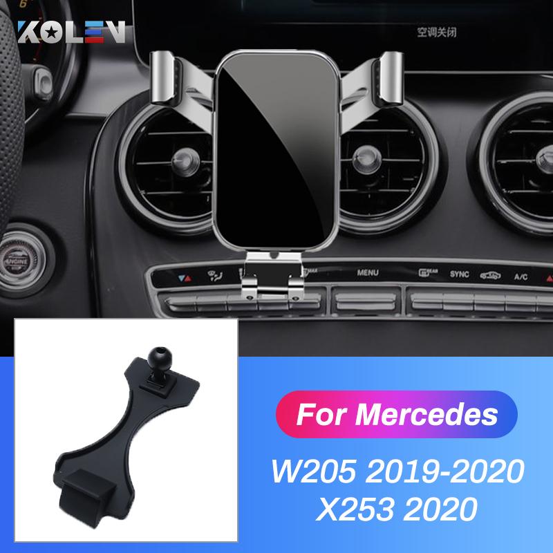 Автомобильный держатель для мобильного телефона для Mercedes Benz C-Class W205 C180 C250 C300 GLC X253 Навигационная подставка с гравитационным креплением для GPS