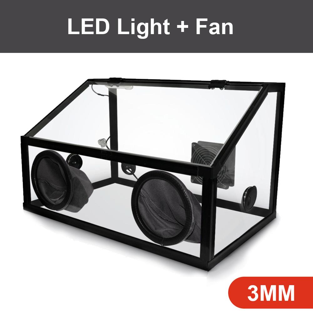 Polishing Dust Box Grinding Dust Enclosure with Glove Holes Desktop Dust Collector Removable Dust-proof Cabinet for Engraving