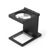Three Folding 10X Magnifier Zinc Alloy Magnifier Magnifying Glass with Scale Magnifying Glass Small