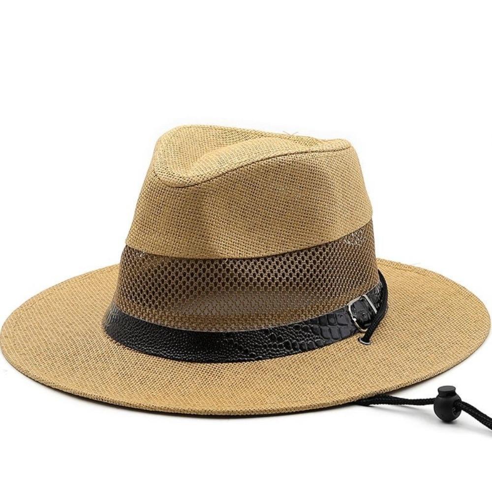 Mesh Sun Hat Breathable Straw Hat New Cowgirl Cap  Outdoor