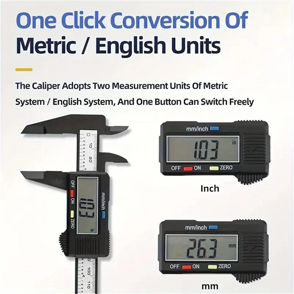 0-150 мм цифровой штангенциркуль с ЖК-дисплеем электронный микрометр из углеродного волокна цифровой измерительный инструмент с нониусом (Без батареи)