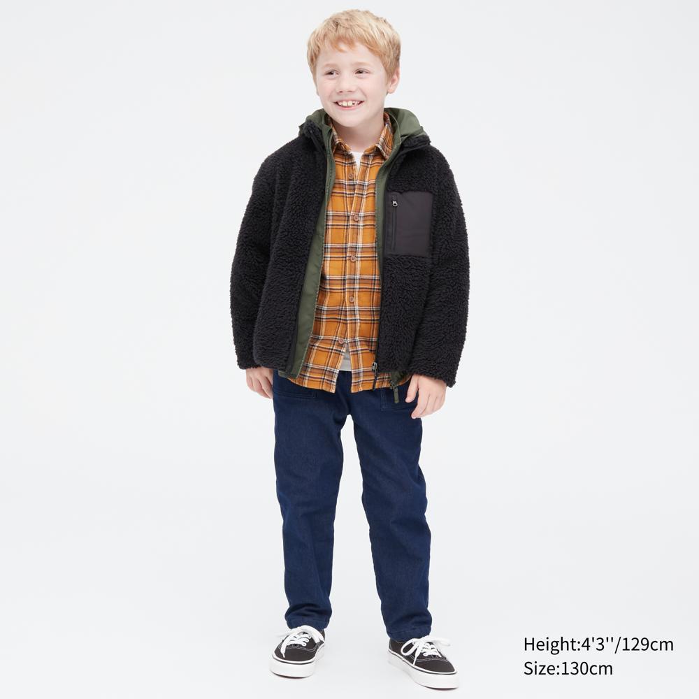 Uniqlo ДЕТСКИЕ эластичные теплые брюки Baker из джинсовой ткани 