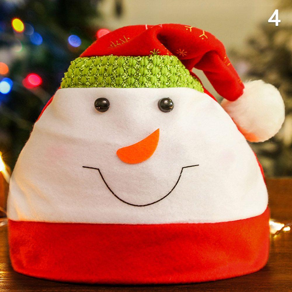 For Adult Children Lovely Cartoon Christmas Hat Santa Claus Cap Plush Festival Supplies