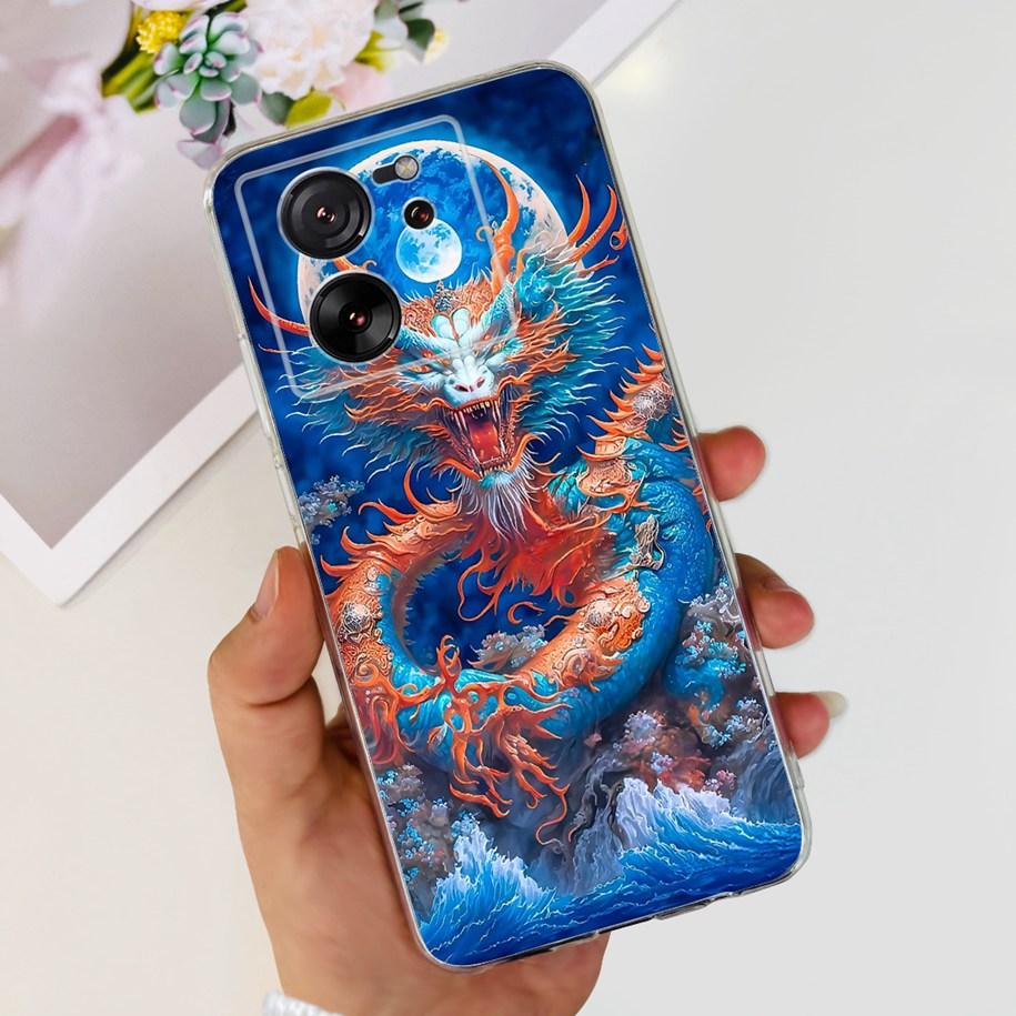Чехол для Xiaomi 13T Pro Модные цветы Ударопрочный Мягкий силикон Защитный Прозрачный чехол Для чехлов телефона Xiaomi 13T Mi 13TPro Funda