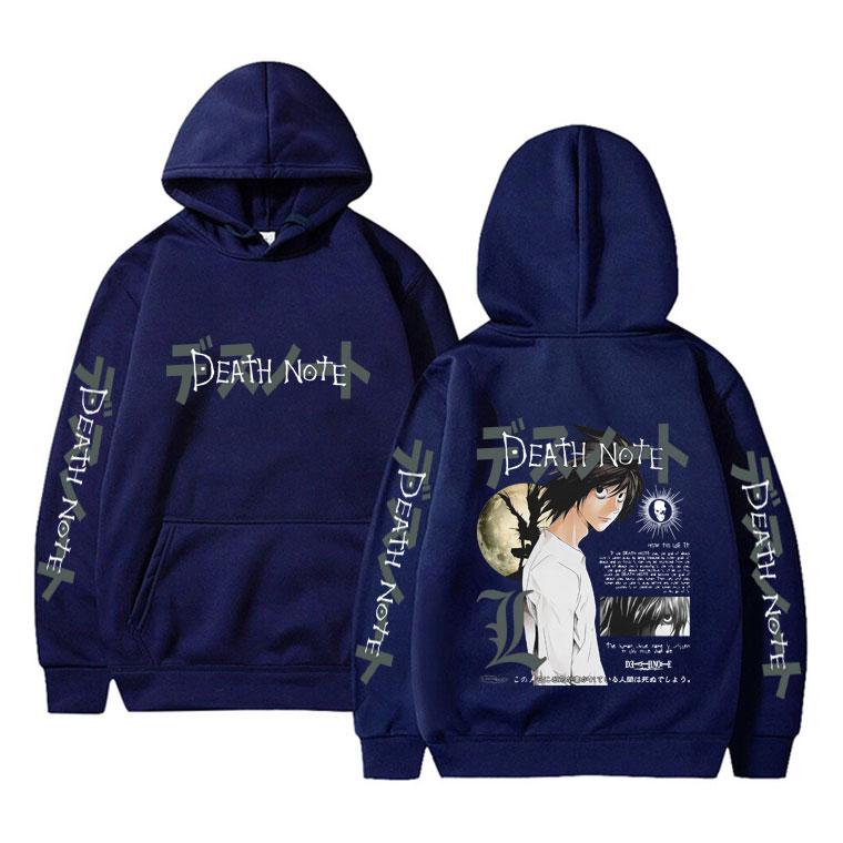 Anime Death Note L Lawliet Graphic Hoodie Men Women Casual Fleece Polyester Hooded Sweatshirt Man Fashion Vintage Oversized Hoodies