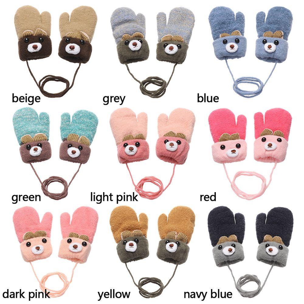 New Hot Elastic Boys Girls Cute Cartoon Kids Gloves Knitted Mittens Thick Warm