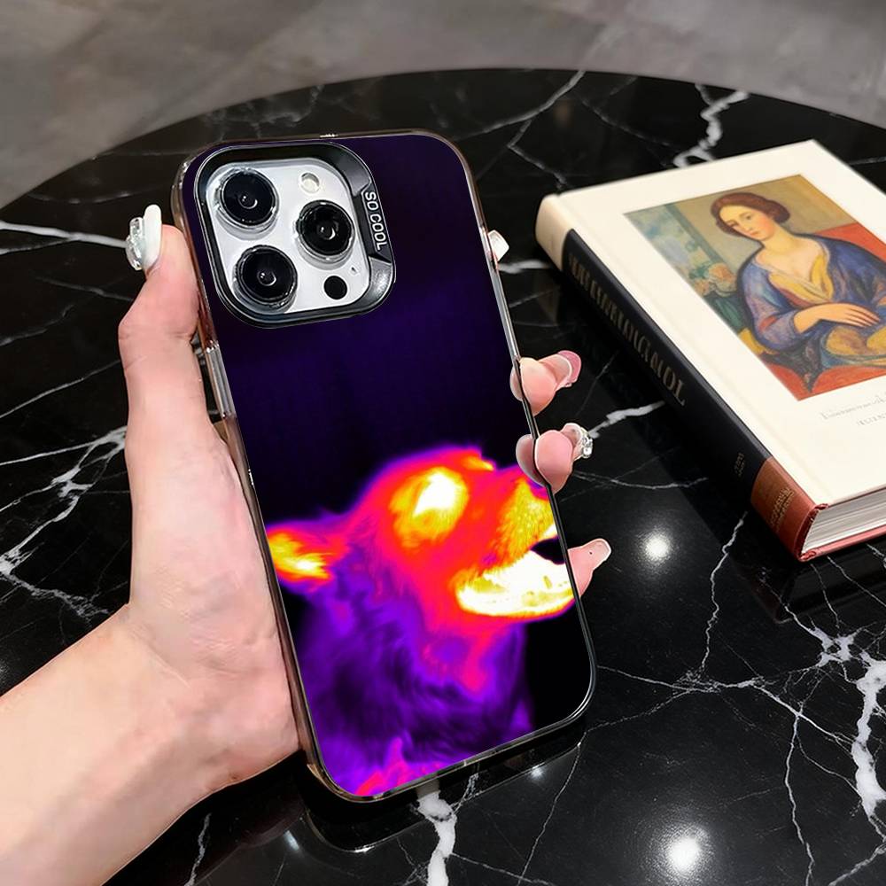 Термоизображения Чехол для телефона Для iPhone 17,16,15,14,13,12,11 Plus,Pro Max,XS,Разноцветный Серебристый Черный Чехол