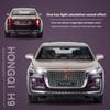 Масштаб 1/24 HONGQI H9 внедорожник сплав автомобиль литая модель звук и свет инерционная игрушка украшения для кофейни коллекционный орнамент детский подарок