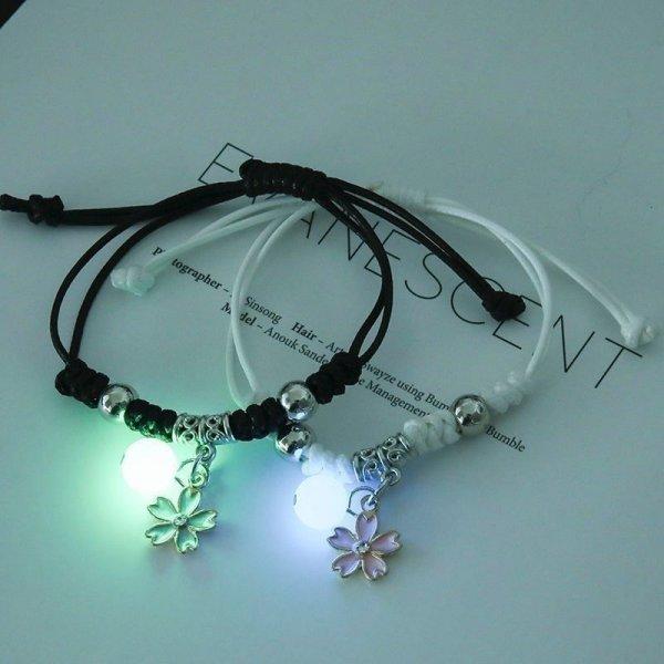 Glow in the Dark Star Butterfly Couples Bracelet For Lover Star Heart Pendant Adjustable Bracelet Friendship Love Jewelry Gift