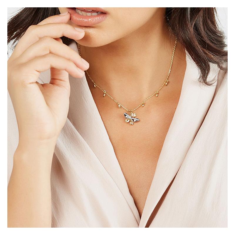 Swarovski Magnetic Colorful Design Mix and Match Multiple Plating Necklace Women's Gold 5416786