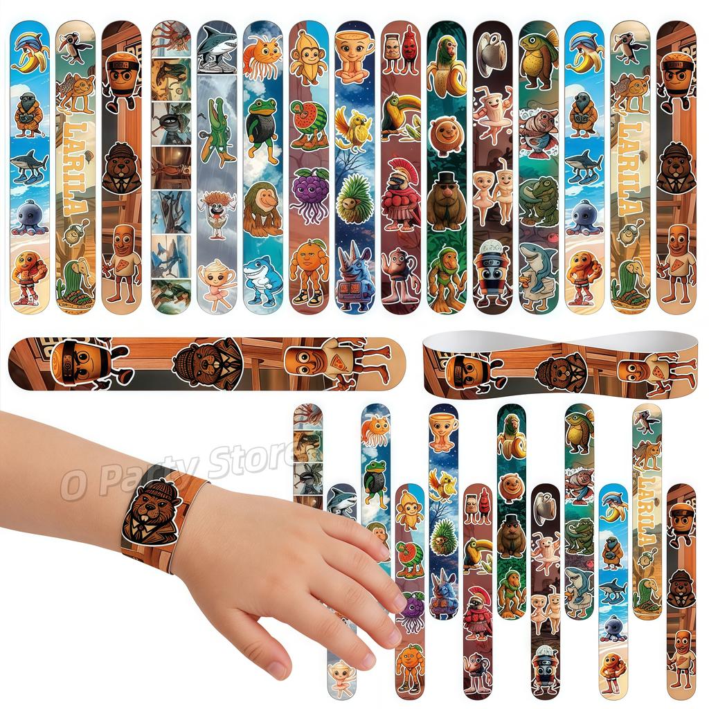 Italian Brainrot Party Favors Tung Tung Sahur Tralalo Slap Bracelets Kids Goodie Bag Fillers Birthday Decor Party Gifts Supplies