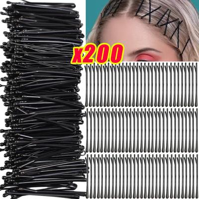 50-200 шт. Мини-короткие черные шпильки для волос для женщин, невидимые U-образные шпильки-невидимки, металлические шпильки-заколки, детские аксессуары для укладки волос